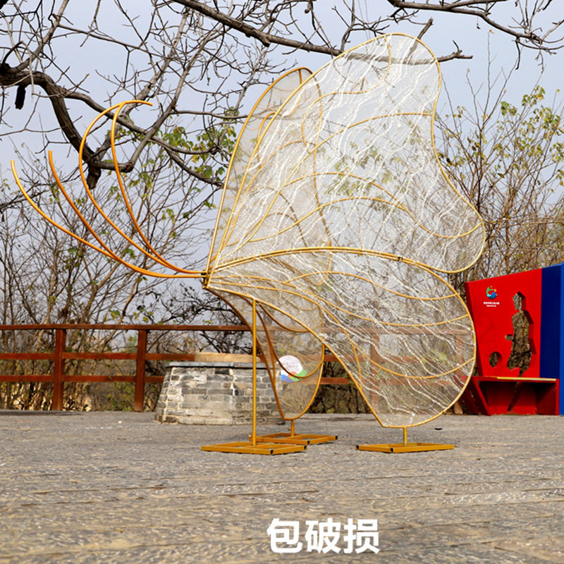 婚庆道具铁艺蝴蝶摆件贴纱蝴蝶翅膀铁艺摆件舞蝶背景羽毛婚礼布置