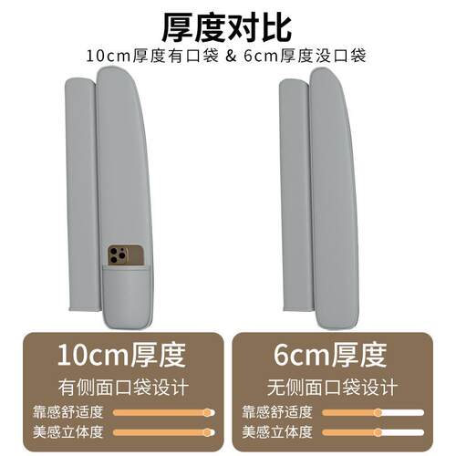 床榻头软包靠背科技床头靠垫布靠床垫海绵免大靠背头套罩榻米可粘