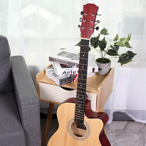 木吉他【实新力厂】40寸工民谣吉他缺角全椴木习手练普及琴guitar