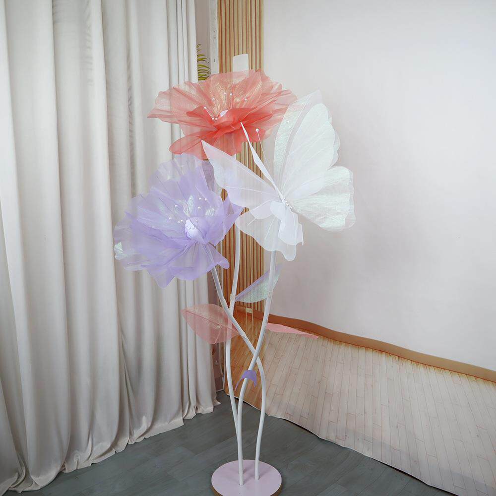 LX-1380巨手工网红庆婚装饰型花仿真蝴蝶户外活动丝布置网花幻彩