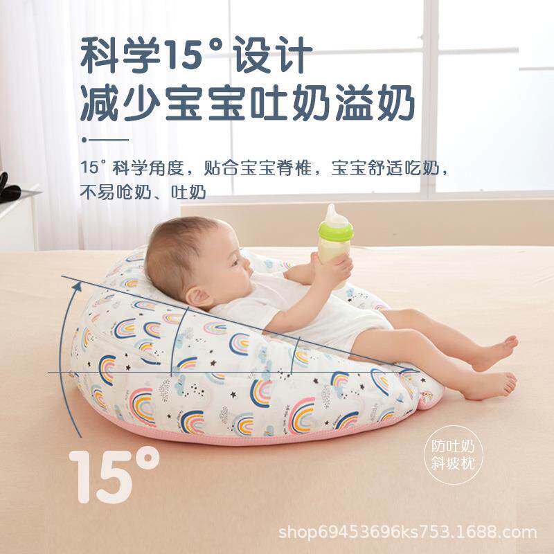 婴儿防吐奶溢奶呛奶斜坡垫新生儿喂奶神器枕宝宝枕头床中床可拆洗