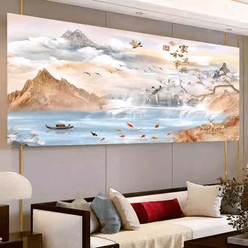 十字绣家和万事兴九鱼福禄2024新款客厅办公室山水风景画简约50色