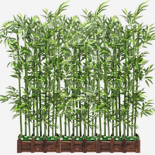 仿真竹子套装饰隔断屏风公司绿植加密塑料假竹子树叶展厅橱窗饰品