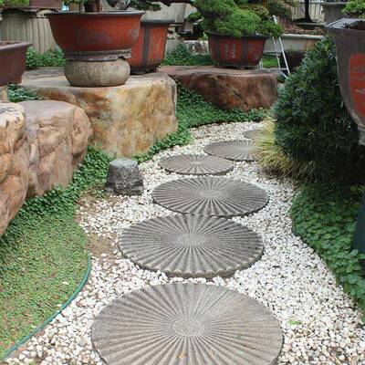 庭花院花岗岩踏步石园垫脚铺路961石坪户外地砖草装脚踏饰汀步石