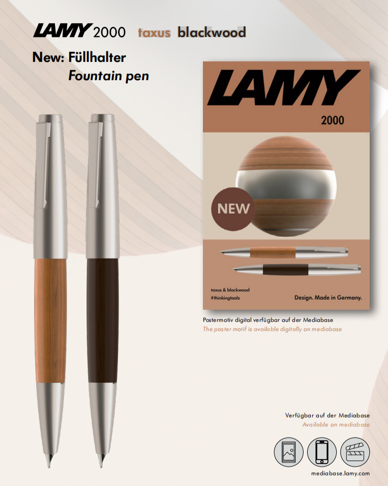凌美Lamy2000系列德国进口2025限量版黑色酸枝木原木紫衫礼盒套装