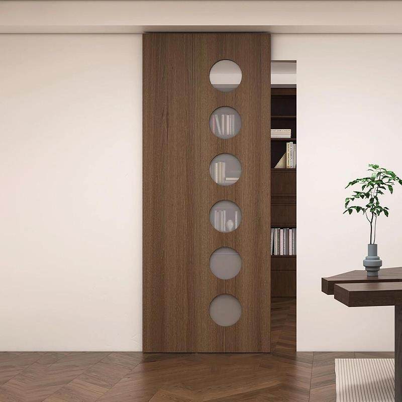 幽灵门网红古风洞洞门移门吊轨隐形门定制隐形谷仓门无轨道悬浮门