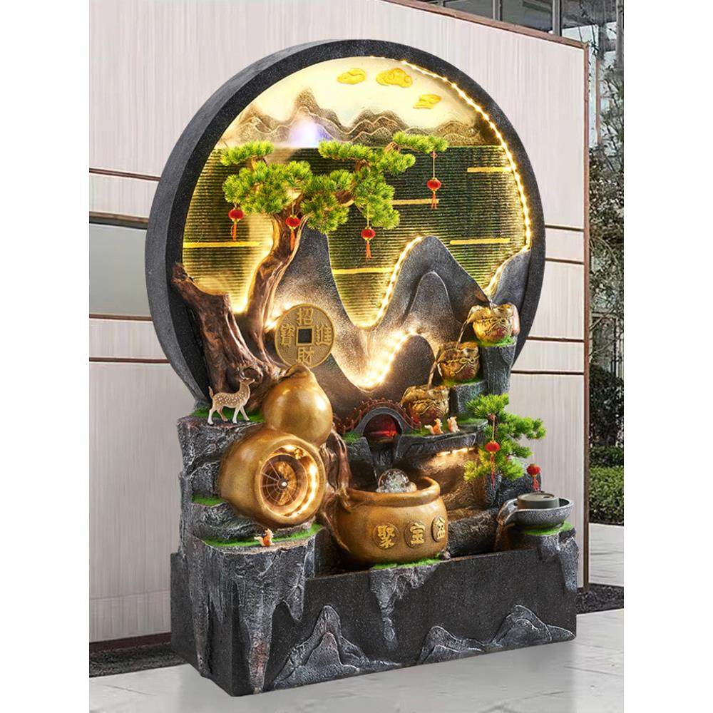 流水喷泉水幕墙鱼缸办公室庭院水系景观摆件客厅风水轮循环水装饰,家居饰品,流水摆件,淘宝优惠券,粉丝福利购,淘宝优惠卷