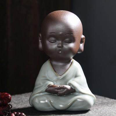 茶宠摆件精品可养汝窑四不小和尚沙弥创意招财茶道小摆件紫砂