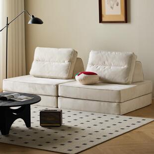 模块双层组合小户型沙发床简约九层糕可拆洗客厅两用单人布艺沙发