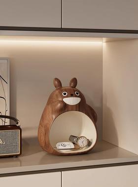 龙猫摆件入户玄关钥匙收纳中古风卡通客厅电视柜桌面可爱治愈装饰