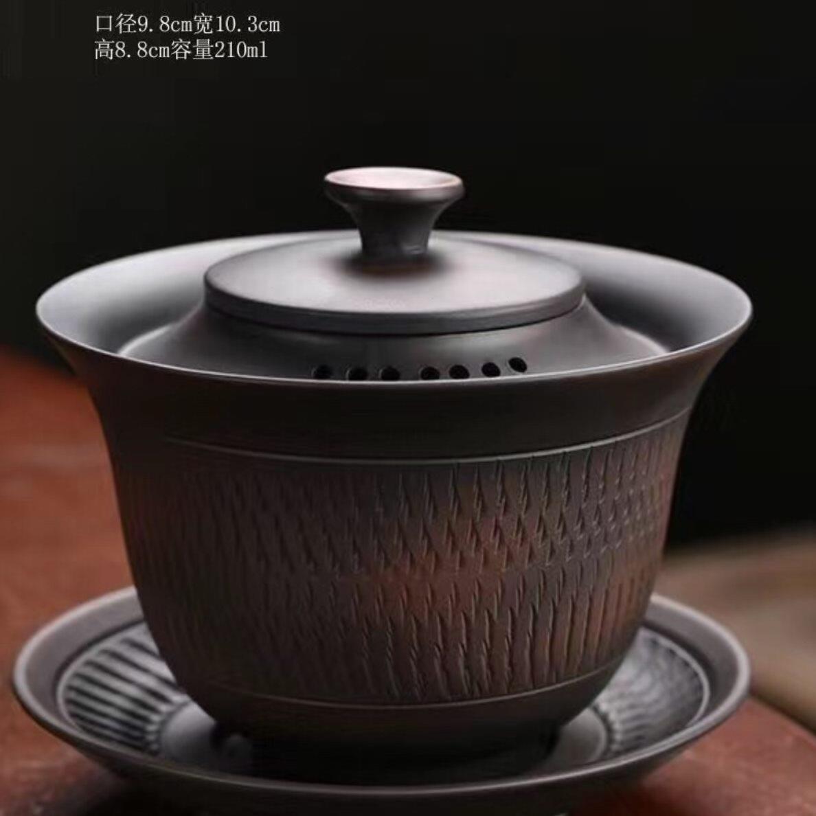 一壶两杯便携式建水紫陶快客杯旅行茶具户外陶瓷功夫泡茶便携包