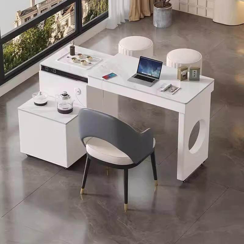 阳台茶桌旋转移动伸缩茶台一体现代简约多功能茶几岩板功夫泡茶桌