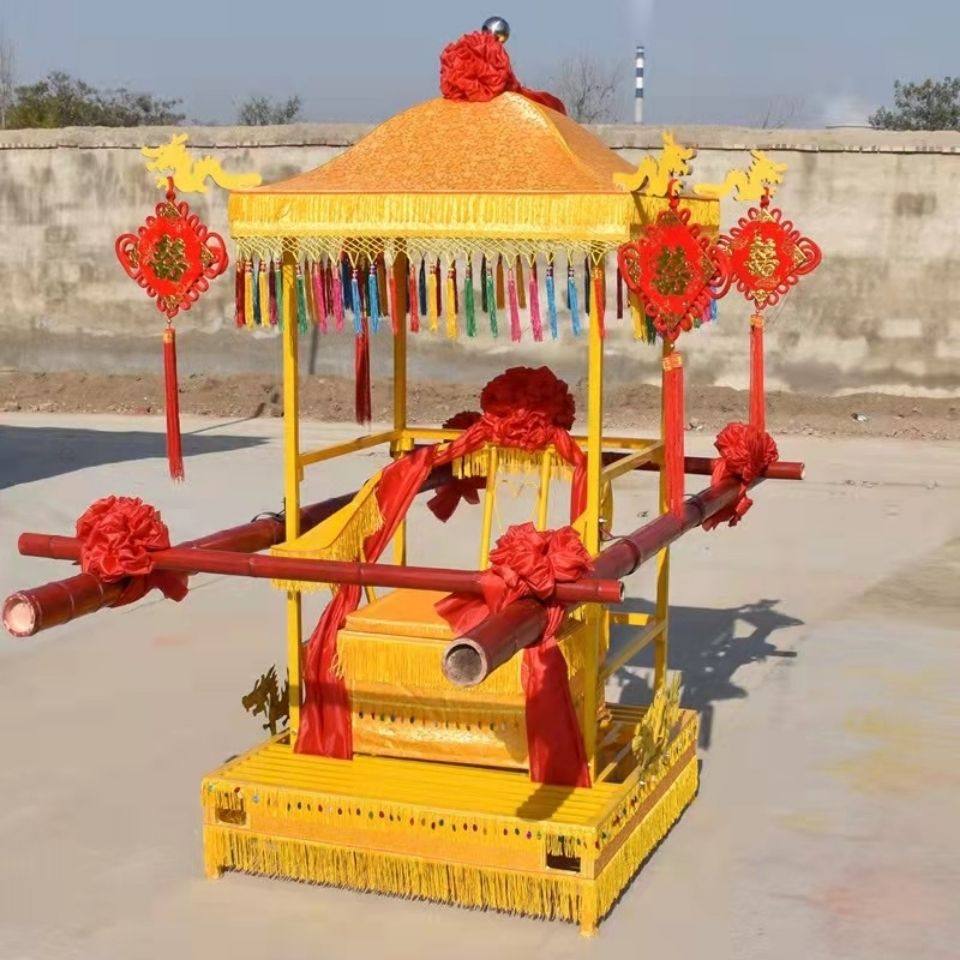 花轿婚庆喜轿中式折叠八抬大轿结婚轿子龙椅步辇厂家直销支持定做