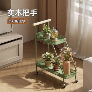 萝摆放花 花架可移动梯阳台落地铁艺多肉C230花盆置物家用阶架绿式