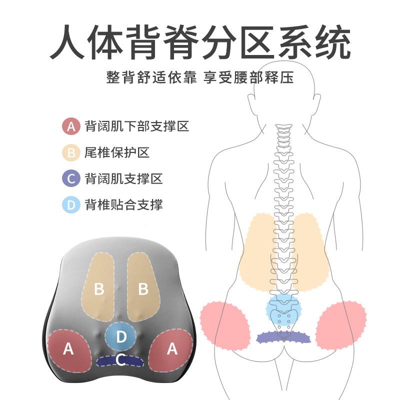 办公室靠按摩加护腰靠背垫02办公座椅腰枕热椅子久腰垫坐神器腰靠
