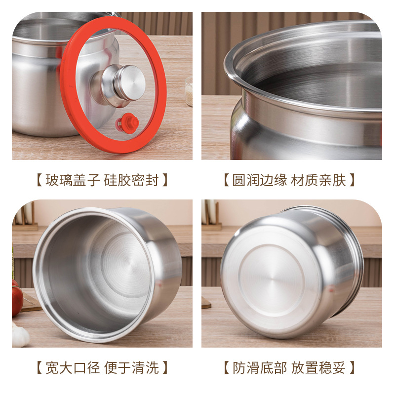不锈钢密封米桶 加深大容量10L储物罐 多功能防潮防虫硅胶密封罐