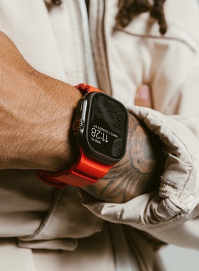 适用AppleWatch Ultra3表带氟橡胶S11高拉力S10运动硅胶防水iwatch创意苹果9手表保护壳男女夏高级49/46/45mm