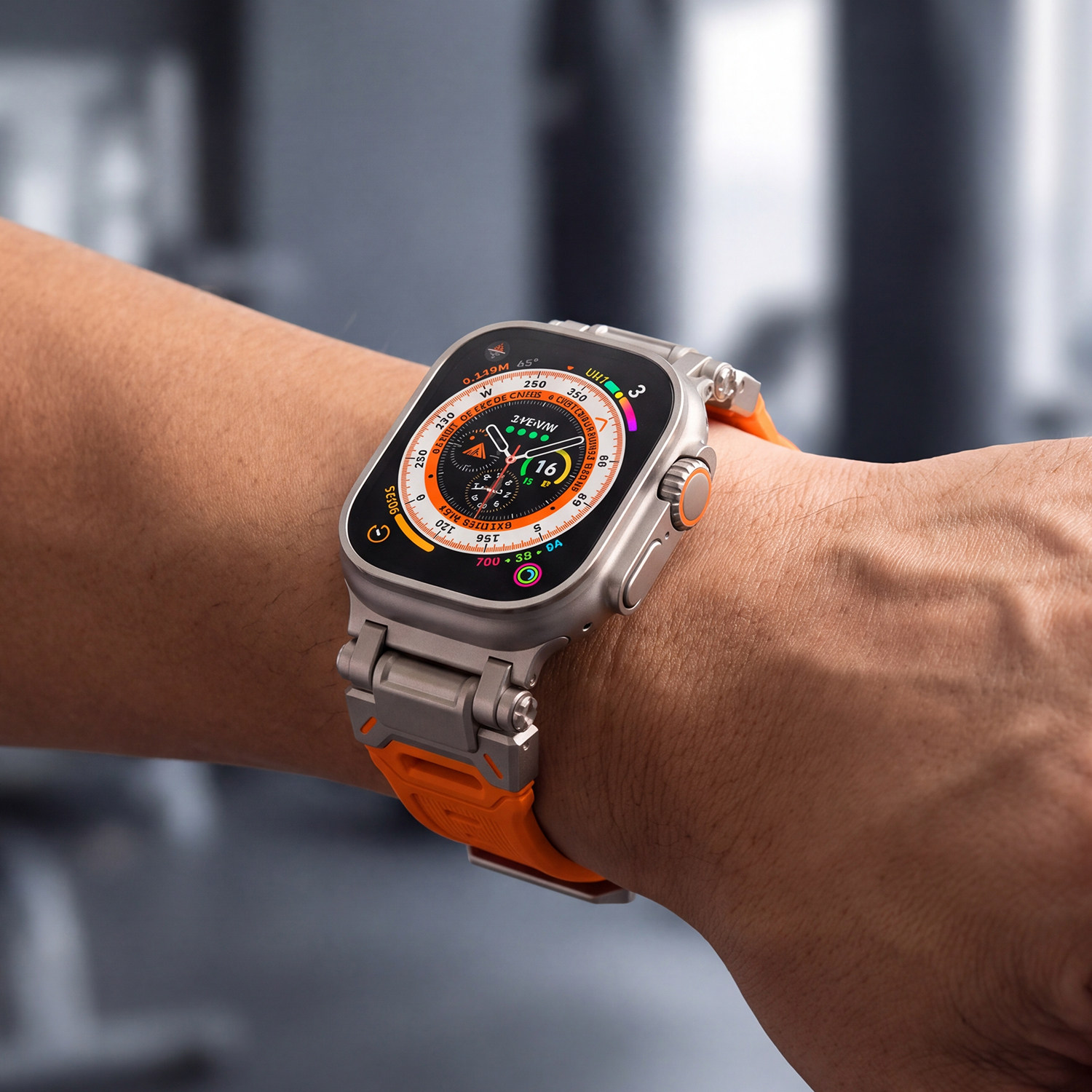 ERFG适用AppleWatch Ultra4探索者改装表带iwatch12苹果S11手表S10硅胶高级S9男watchs8运动SE智能S7腕带49mm