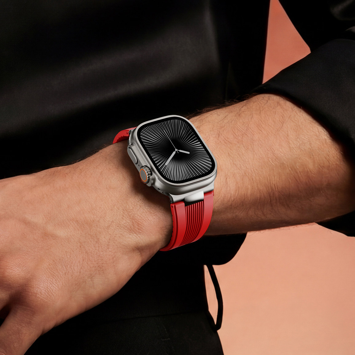 ERFG鹦鹉螺AppleWatch Ultra4表带高级S12运动S11硅胶防水适用iwatch10红色男女8创意S7苹果se手表49/46/45mm