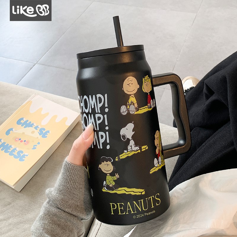 巨无霸吸管保温杯大容量水杯女新款2024大水壶手提冰霸杯保冷杯子