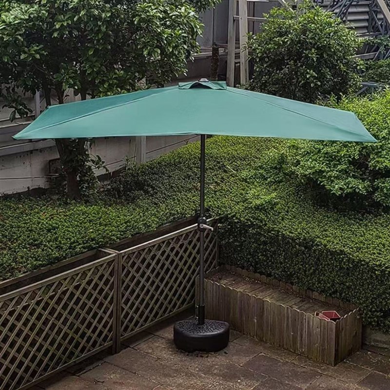 户外贴靠墙半边伞遮阳伞阳台绿植物露台庭院伞太阳伞长方形侧边伞