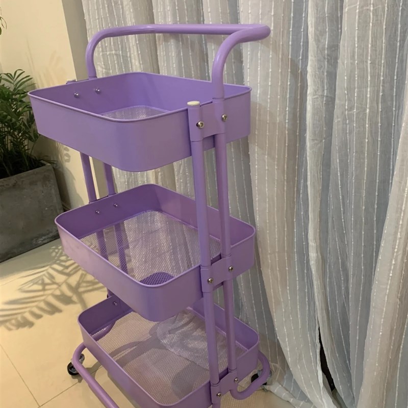 限定色手推车婴儿用品置物架客厅置物架卧室化妆品收纳移动放书架