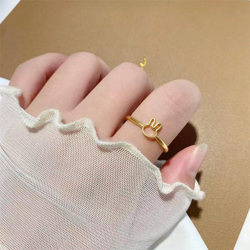 2023年新款小兔子耳朵活口戒指女越南沙金仿真黄金24k不掉色指环,饰品/流行首饰/时尚饰品新,戒指/指环,淘宝优惠券,粉丝福利购,淘宝优惠卷