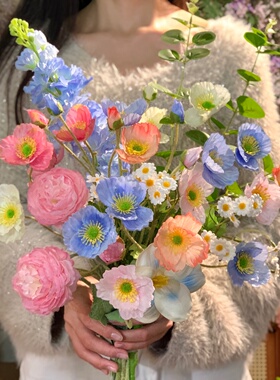 春日野餐出游手捧花花束拍照道具