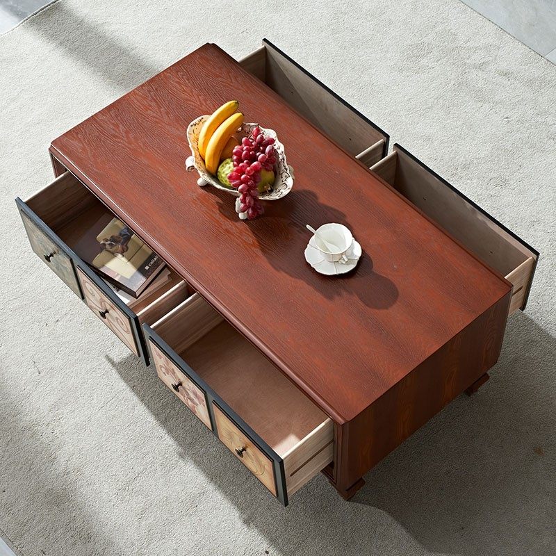 1.2米美式茶几电视柜组合小户型做旧客厅沙发小桌子长方形简约