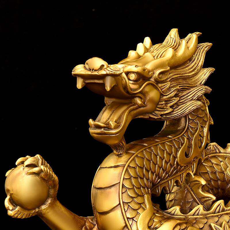 纯铜五爪龙祥龙献瑞生肖龙金龙青龙汉龙神龙摆件行龙云龙龙购四海