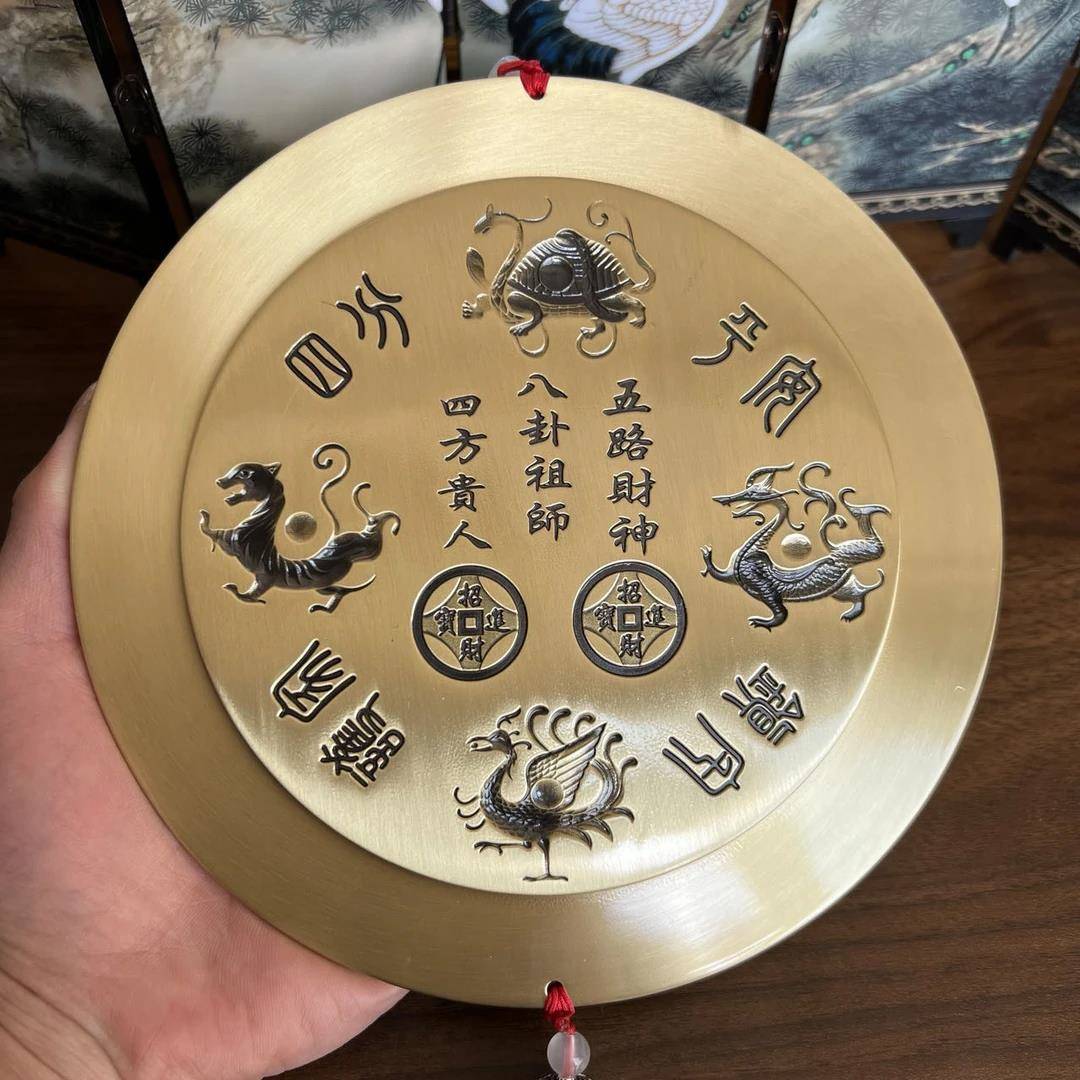 超大号加厚实心黄铜山海镇挂件摆件大门创意家居雕刻摆件挂件中式