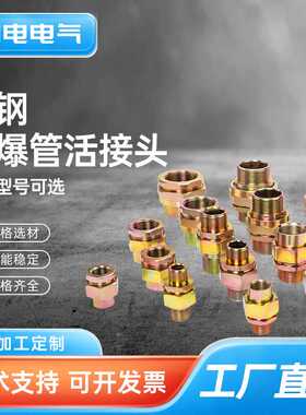 碳钢防爆管活接头 G3/4内外丝管接头 DN20不锈钢防爆电缆密封接头