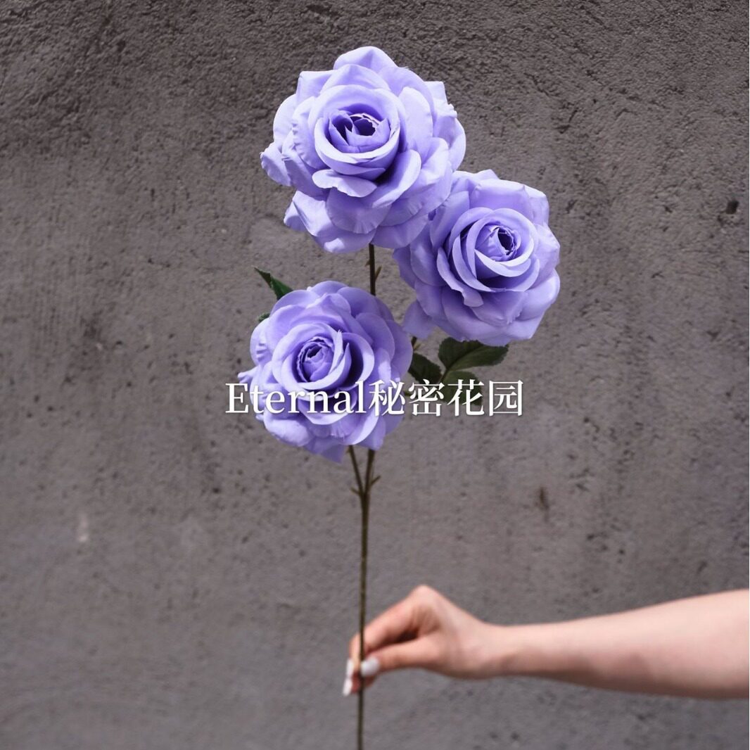 新甜心玫瑰仿真玫瑰三头玫瑰山茶花蔷薇月季婚庆排花路引玫瑰花墙