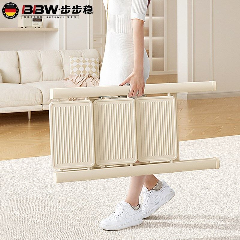 家用梯子折叠梯凳加厚碳钢楼梯室内两用三步花架小型多功能置物架