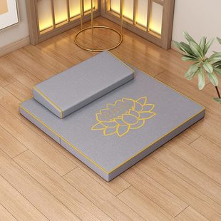 打坐垫禅修垫家用拜佛垫静坐冥想禅垫蒲团折叠加厚布艺椰棕跪拜垫