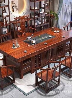 实木茶茶台转角旋转移动喝可茶几带烧水茶桌一体AYI套一整泡桌茶