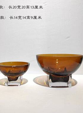 代约艺术创简意玻璃花OXR瓶插花摆件家居软饰装品茶几桌面果现盘