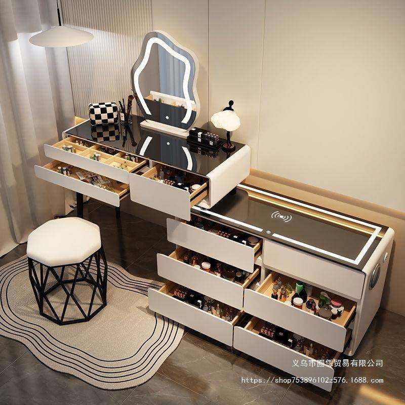 卧室高端床级头时柜梳ALY尚妆台实木材质E0环保可伸缩美观设计智