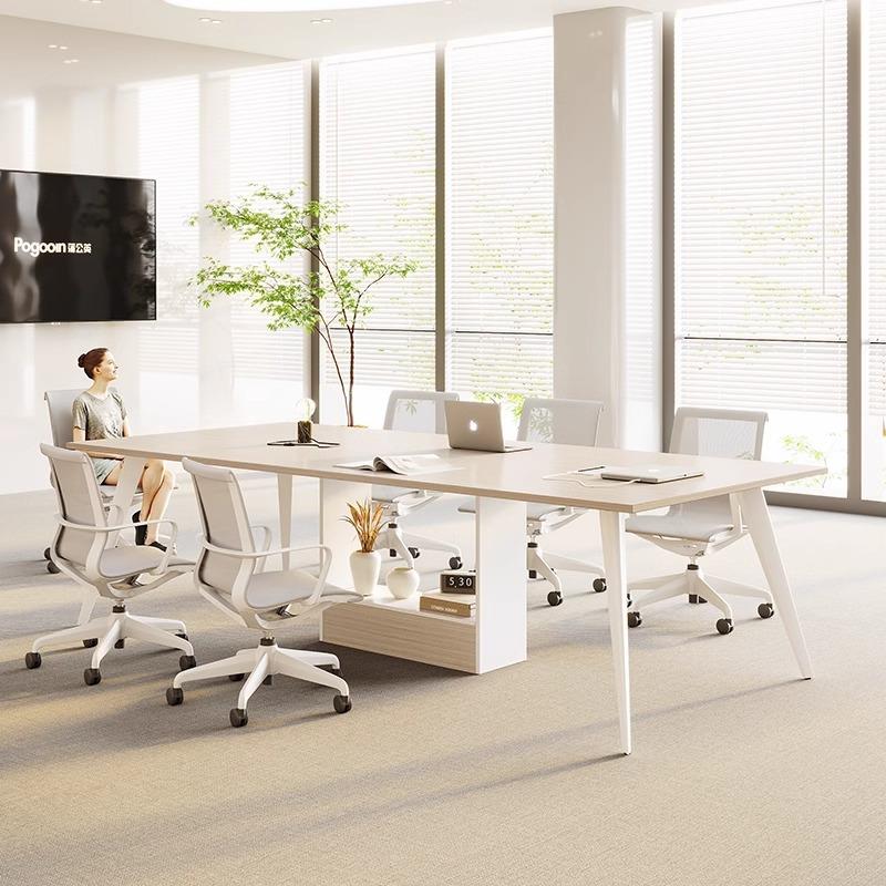 小型议室桌会JYC椅组合简现代东约长桌6人8长方形商务洽谈办广公