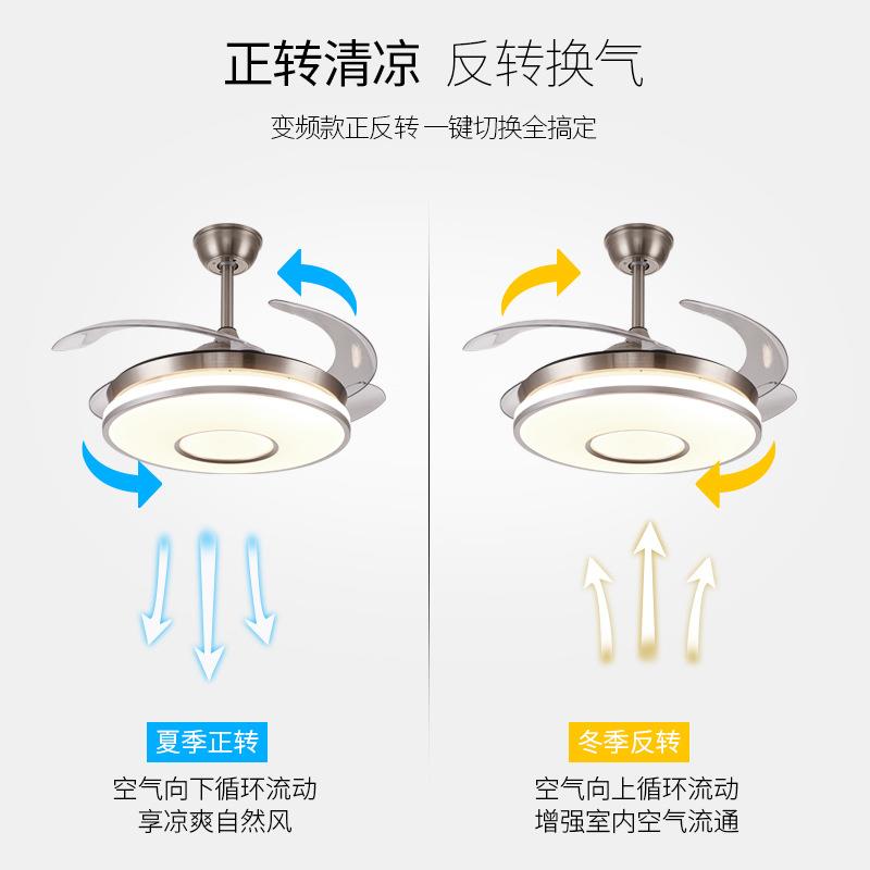 隐形风扇灯吊扇灯餐厅客厅卧室家用一体带电风扇的简约电扇吊灯具
