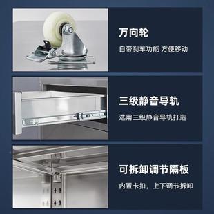 30不锈物钢矮柜文件柜中二斗储柜KXV带锁抽屉4桌下动工具柜床头活