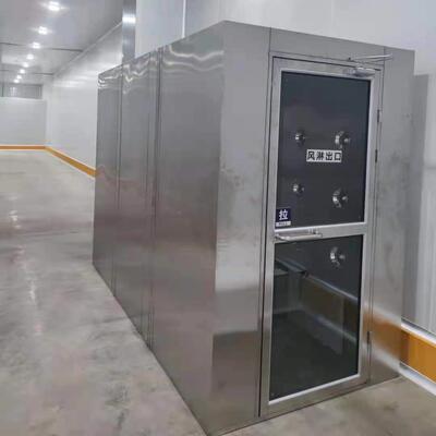 净化风车间不锈钢一段风淋淋手动门淋室无尘间车风通道净化设备厂