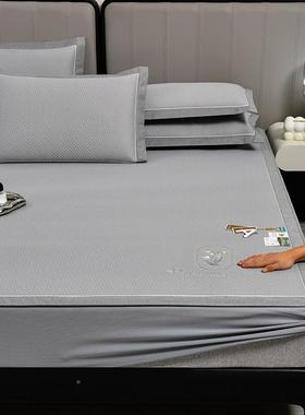 A类天刺绣冷RLU冰感豆豆席加密凉感鹅丝席可叠机折洗水洗刺绣工艺