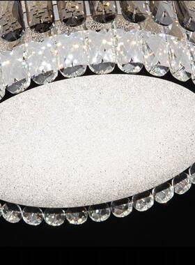 新l款ed顶灯简约大气家用圆形主轻奢吸餐厅卧室水122晶灯具厂家