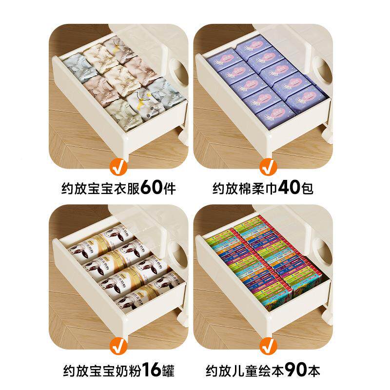儿童柜CTG-(S15家用卧室免装多层衣服被子收纳塑柜抽屉式安加厚料