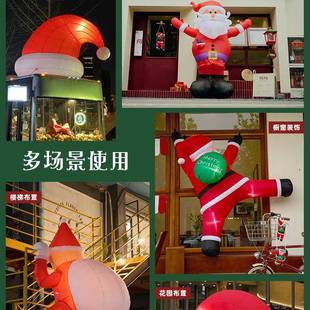 饰品爬窗圣诞老366人充气气模题景布置挂件摆节件场 2024圣诞主装