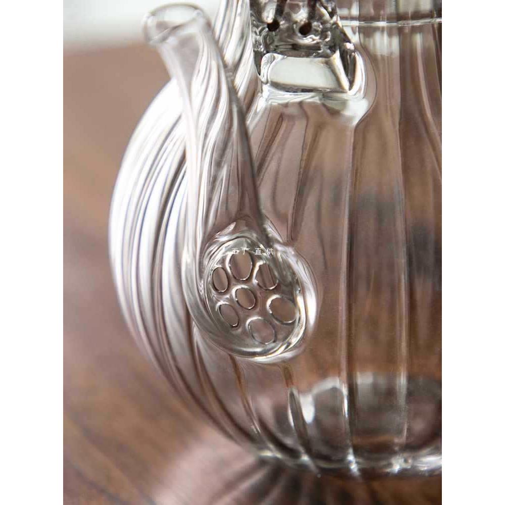 式手工陶耐热玻璃花茶壶泡茶壶烧水壶日电炉提梁壶CAI瓣壶菊煮茶