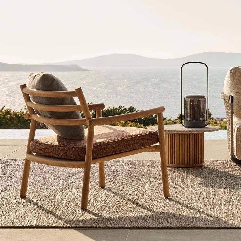 师柚木户0032外桌庭院花园酒店实木设椅计餐椅子别室外防水防晒家