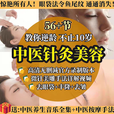 中医针灸教程美容针美雕针面部提升川字纹鱼尾纹眼袋手法视频U盘