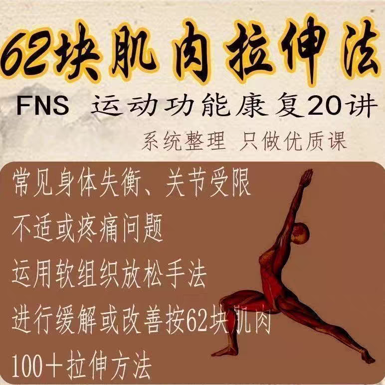 2025肌肉拉伸按摩视频教学自学康复理疗教程解剖健身保健小学教程